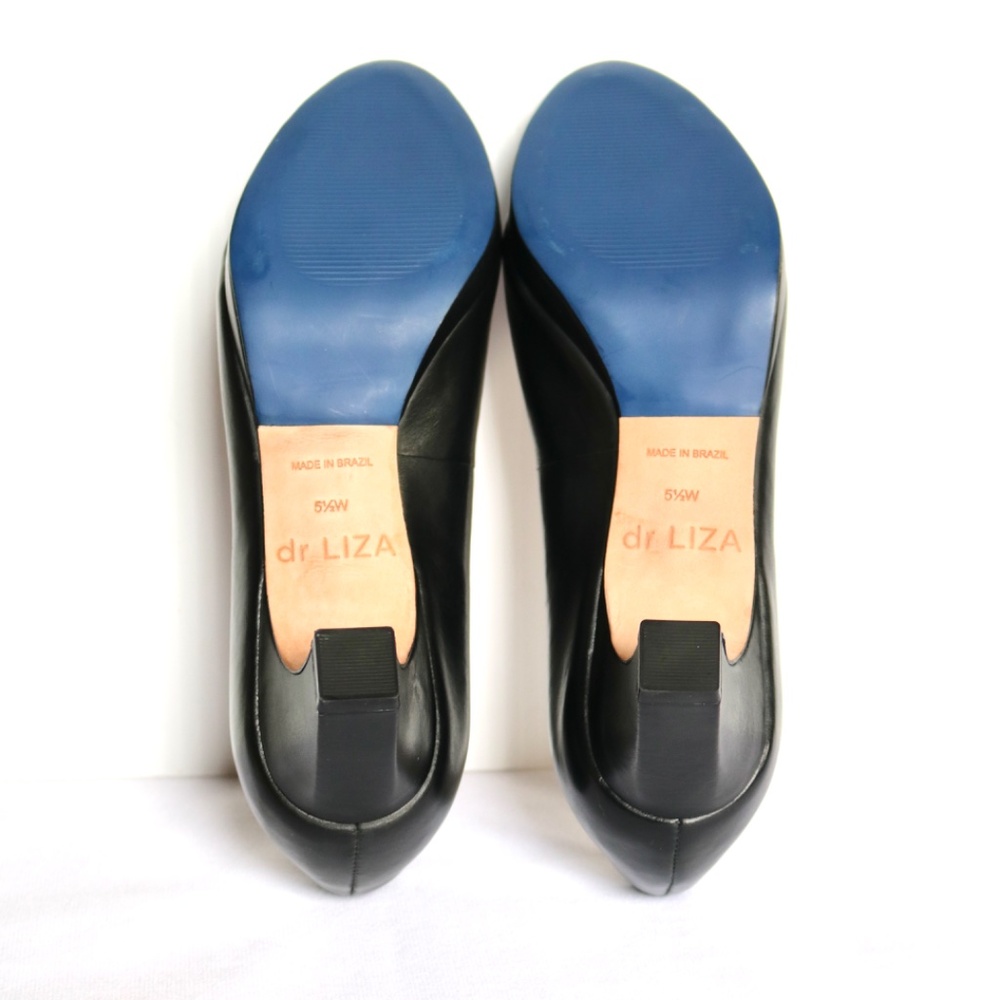 Dr Liza Sneaker Pump Black Leather Heel Women's 5.5 W Brazil - Picture 7 of 8